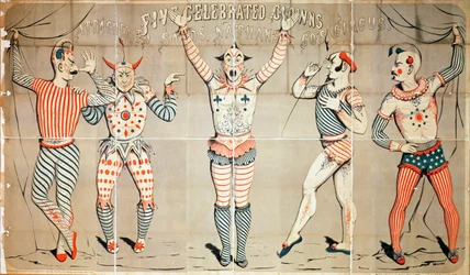Five Celebrated Clowns Attached to Sands, Nathan and Co.